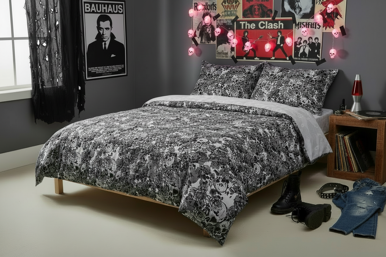 DARK URCHIN SKULL STORM 'METAL' Duvet cover