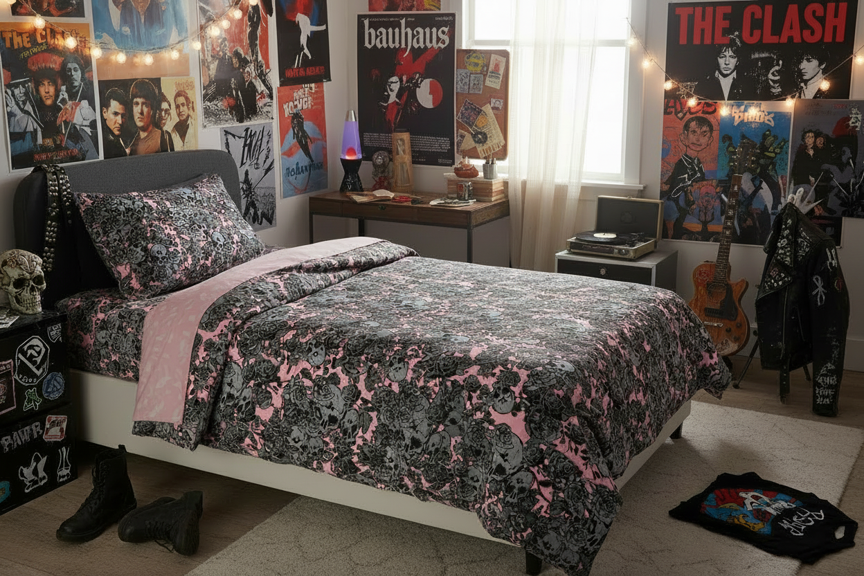 DARK URCHIN SKULL STORM 'CORAL' Duvet cover