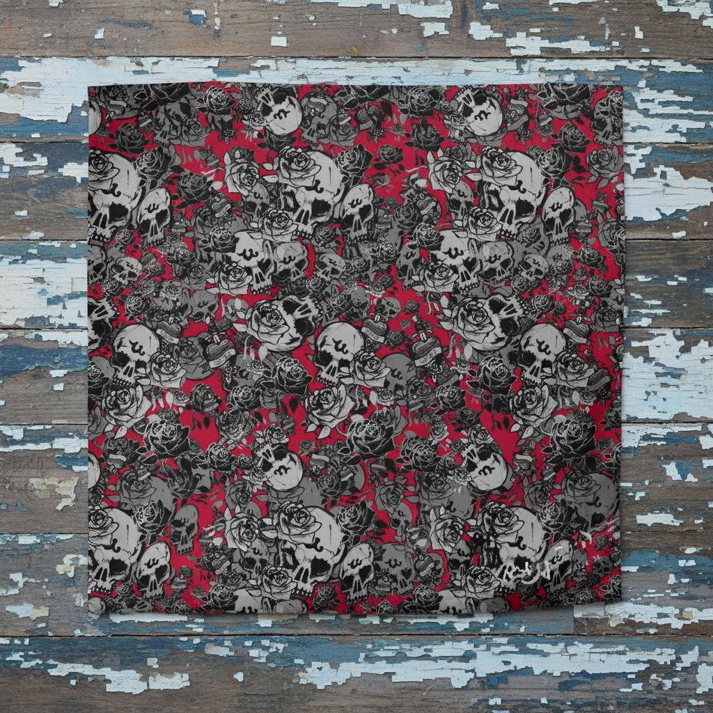 DARK URCHIN SKULL STORM 'WINE' Duvet cover