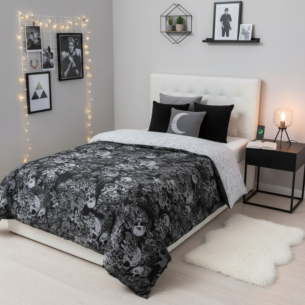 DARK URCHIN SKULL STORM 'NIGHT' Duvet cover