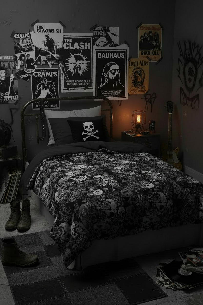 DARK URCHIN SKULL STORM 'NIGHT' Duvet cover