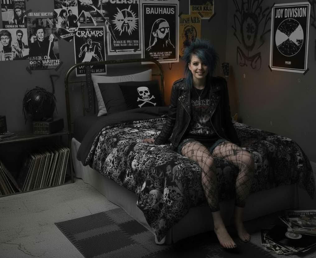 DARK URCHIN SKULL STORM 'NIGHT' Duvet cover