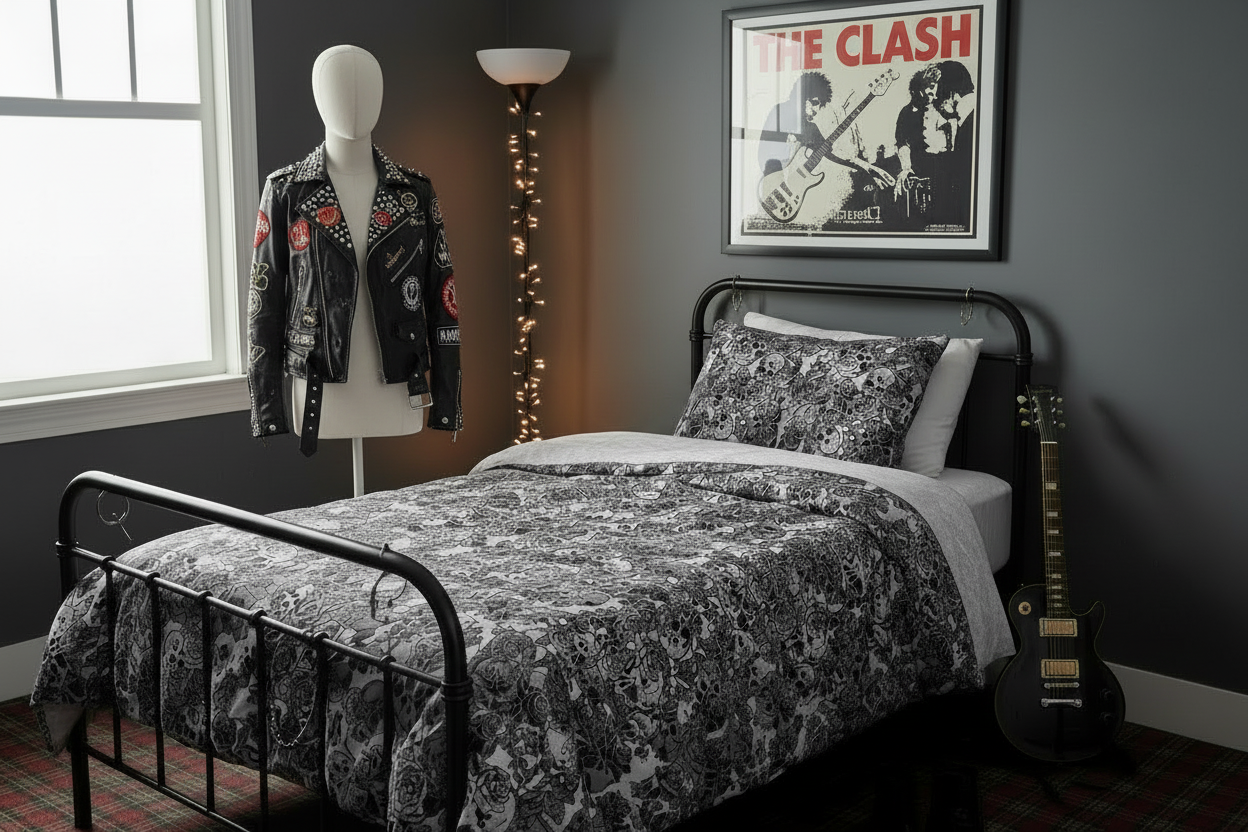 DARK URCHIN SKULL STORM 'METAL' Duvet cover