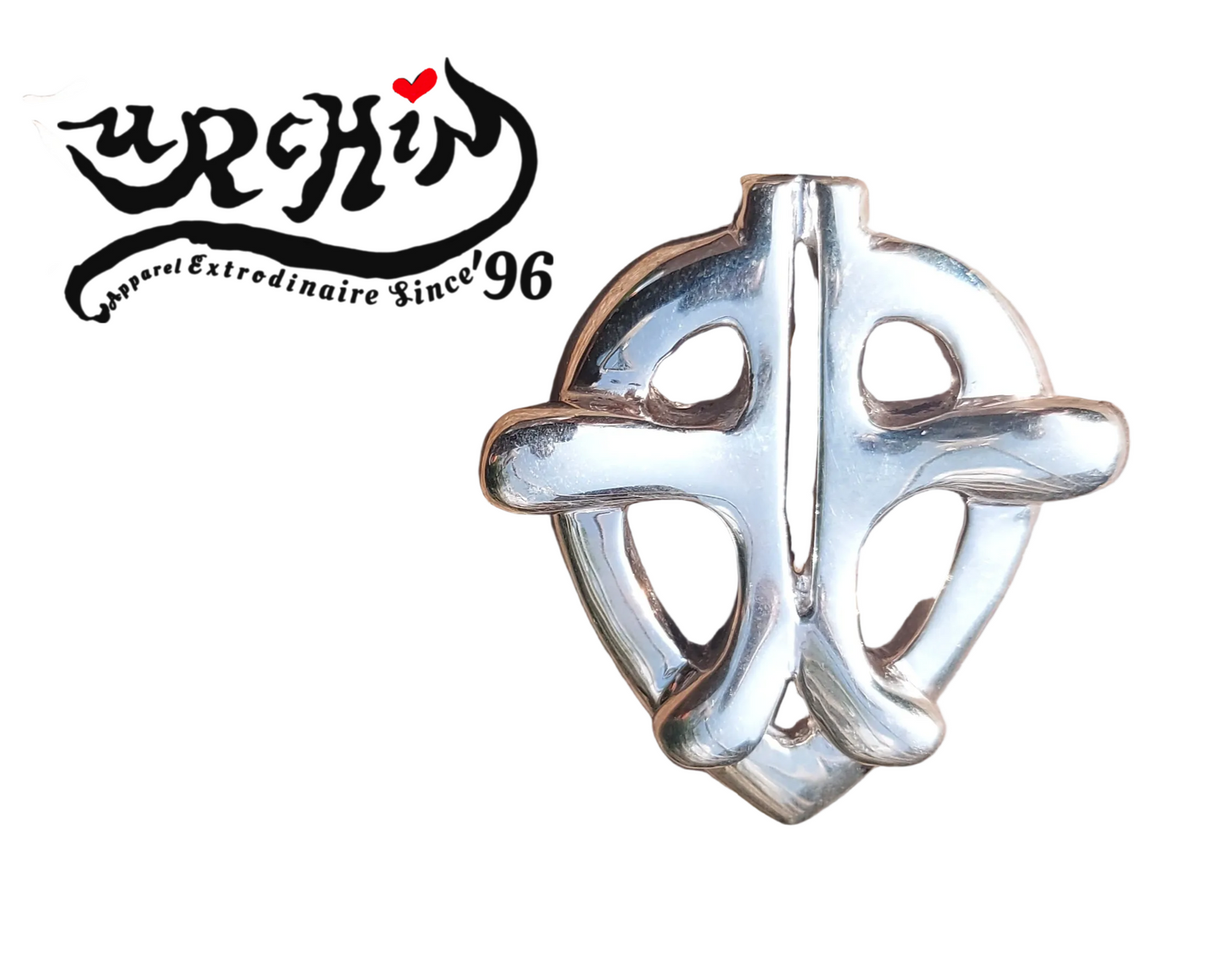 URCHIN Jewellery -'Heart Embrace' Unisex Silver Pendant. Solid Silver, Hallmarked. Hand-made in UK.