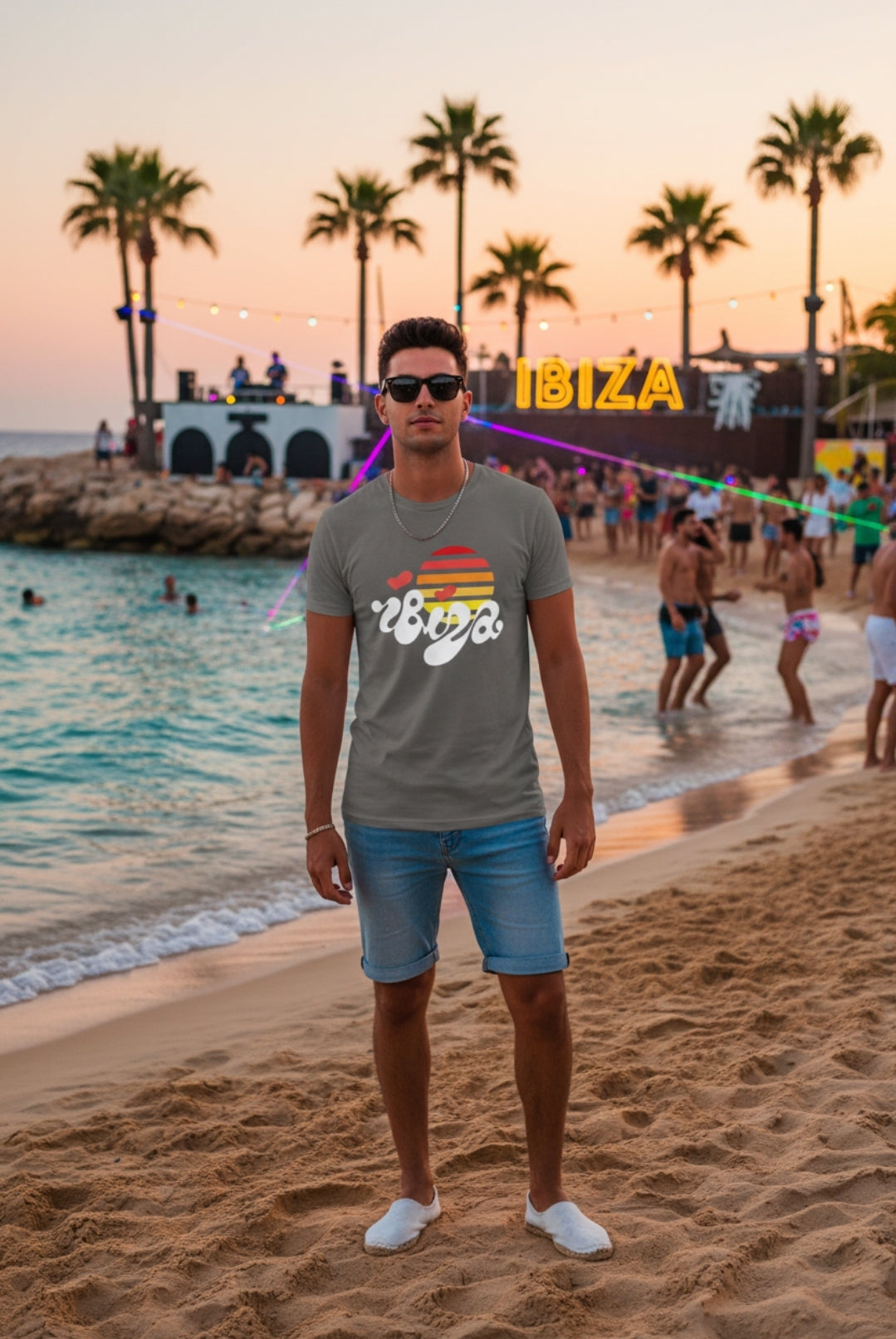 URCHIN 'Urchin Sun' Retro Look. Unisex T Shirt. Dark Colours.
