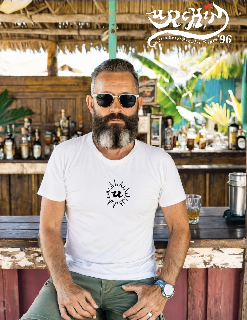 URCHIN 'U' URCHIN 2024 logo. Black. T Shirt. Choice of Colours. Unisex.