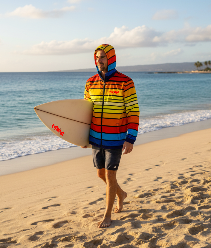 URCHIN 'SURF SUNRISE' Mens windbreaker.