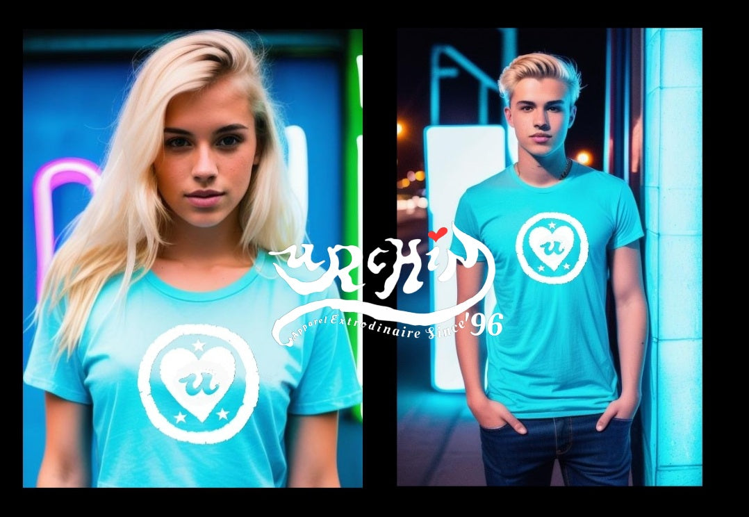URCHIN-'LOVE U' White Logo. Cotton T Shirt. Choice of Colours. Unisex