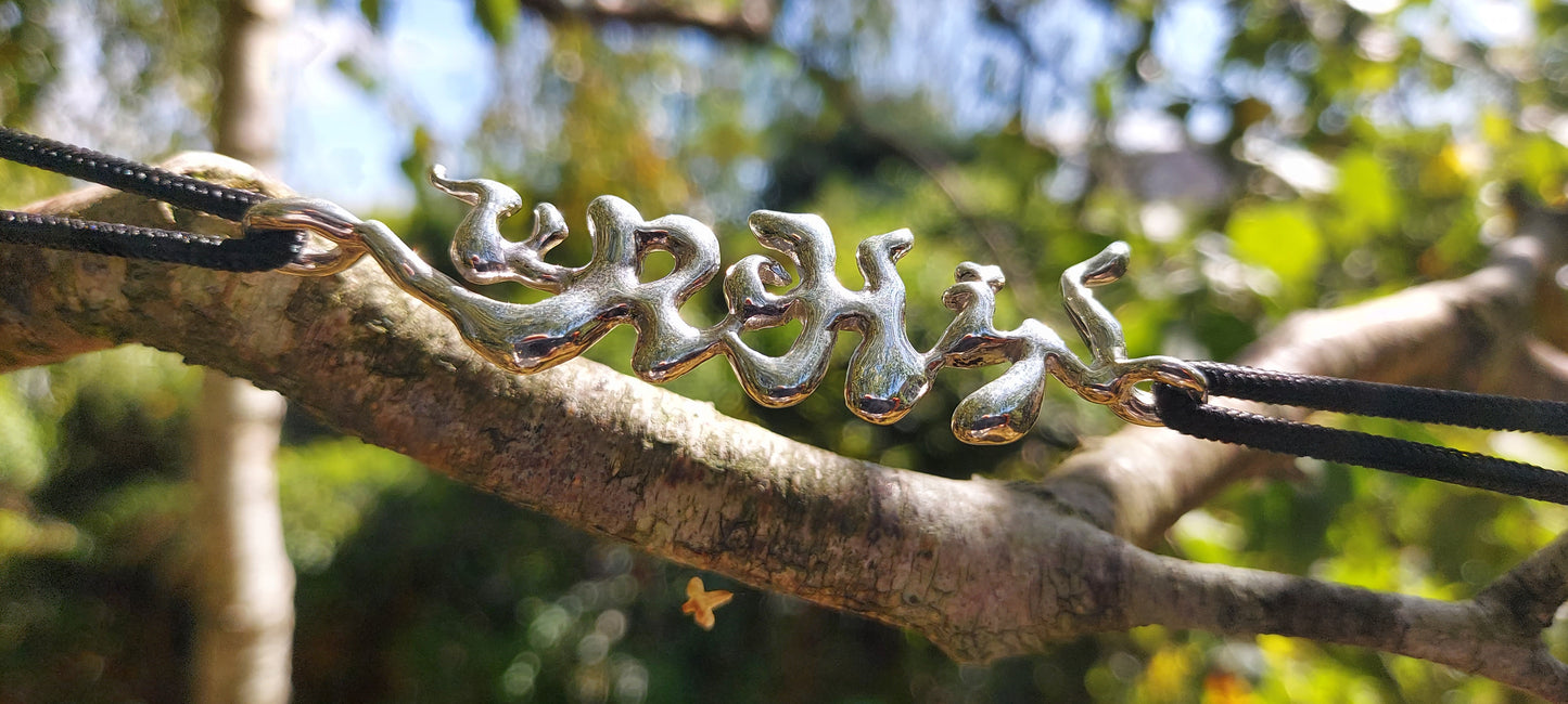 URCHIN 'URCHIN' Logo Womens Choker Pendant. Solid Silver. Hallmarked and Hand-made in UK.