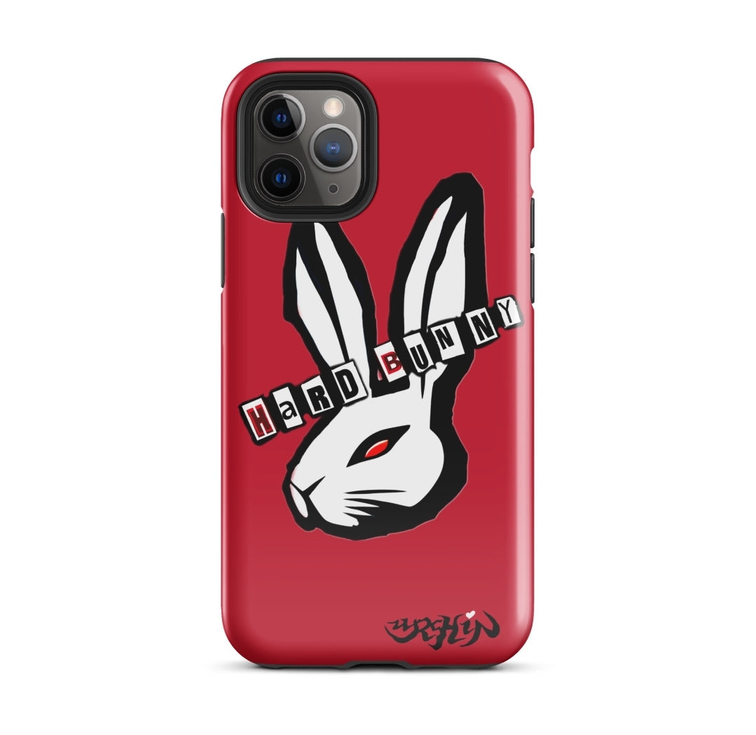URCHIN - HARD BUNNY logo. Red. Tough Case for iPhone®