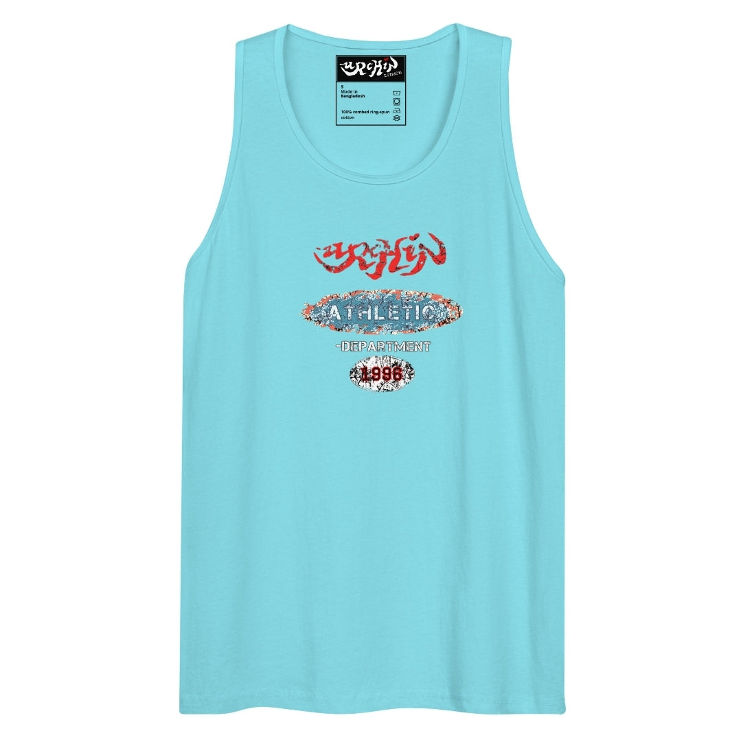 URCHIN Sports Mens Tank Top. 'Urchin Athletic Department 1996' Colour. Cotton. Range of Colours.