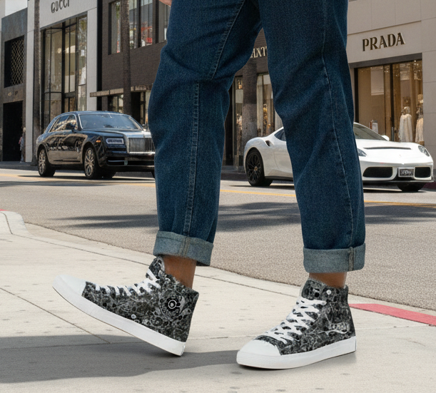 URCHIN 'U Skull Storm' 'Metal' (Grey). Mens Lace Up Hi Top Sneaker. Choice of Sizes