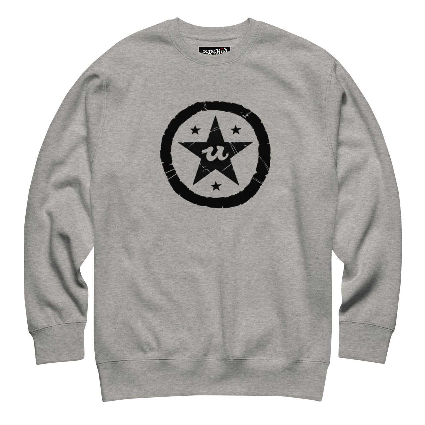URCHIN-'U STAR' Black Logo. Premium Cotton Sweatshirt. Choice of Colours. Unisex.