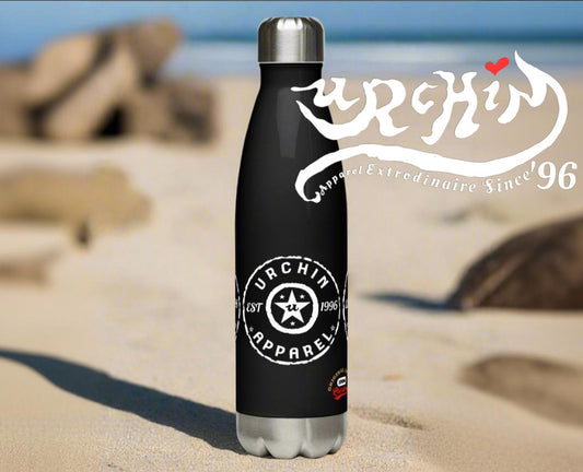 URCHIN Hydration Stainless Steel water bottle. 'Urchin Apparel' Black & White Logo on Black or White option.
