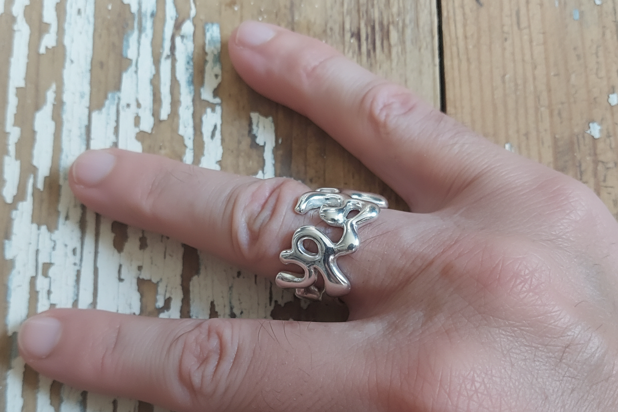 URCHIN Jewellery - 'Wave' Urchin Logo Unisex Ring. Hallmarked. Handmade in the UK. Choice of Custom Sizes available.
