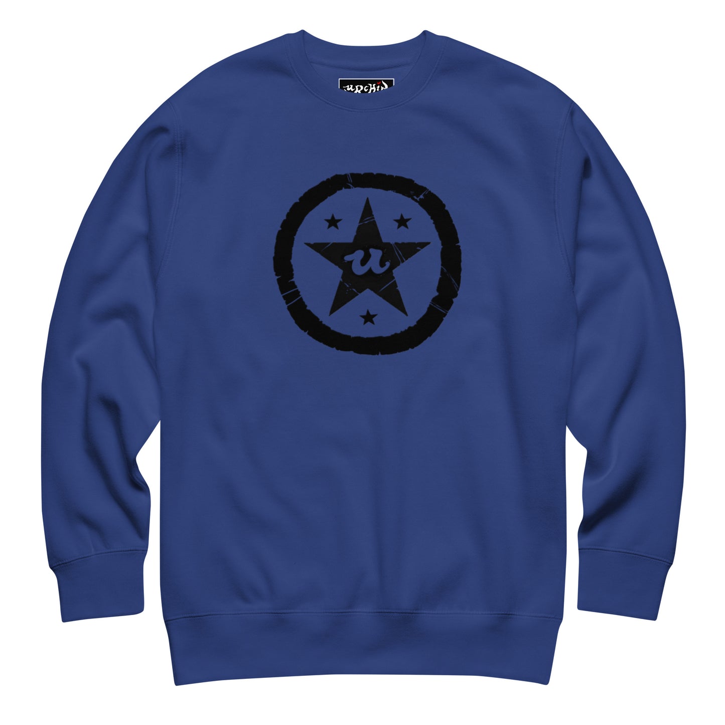 URCHIN-'U STAR' Black Logo. Premium Cotton Sweatshirt. Choice of Colours. Unisex.