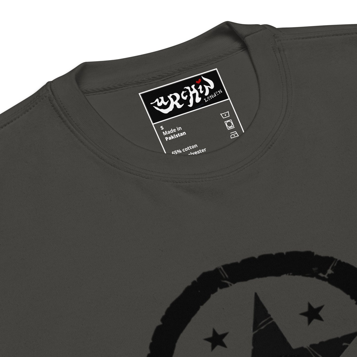 URCHIN-'U STAR' Black Logo. Premium Cotton Sweatshirt. Choice of Colours. Unisex.