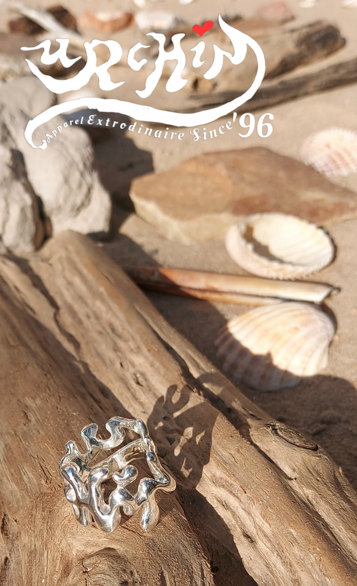 URCHIN Jewellery - 'Wave' Urchin Logo Ring. Hallmarked. Handmade in the UK. Size S