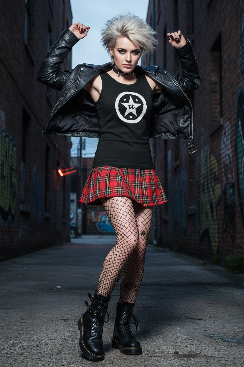 URCHIN 'U STAR' White Logo. Black Muscle T Shirt/Tank Top. Unisex.