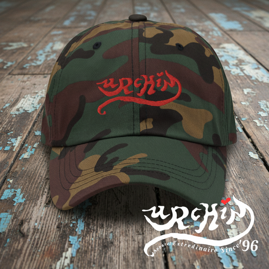 URCHIN- 'URCHIN' Wave. Embroidered Red Logo. Baseball Cap. Unisex. Choice of colours.