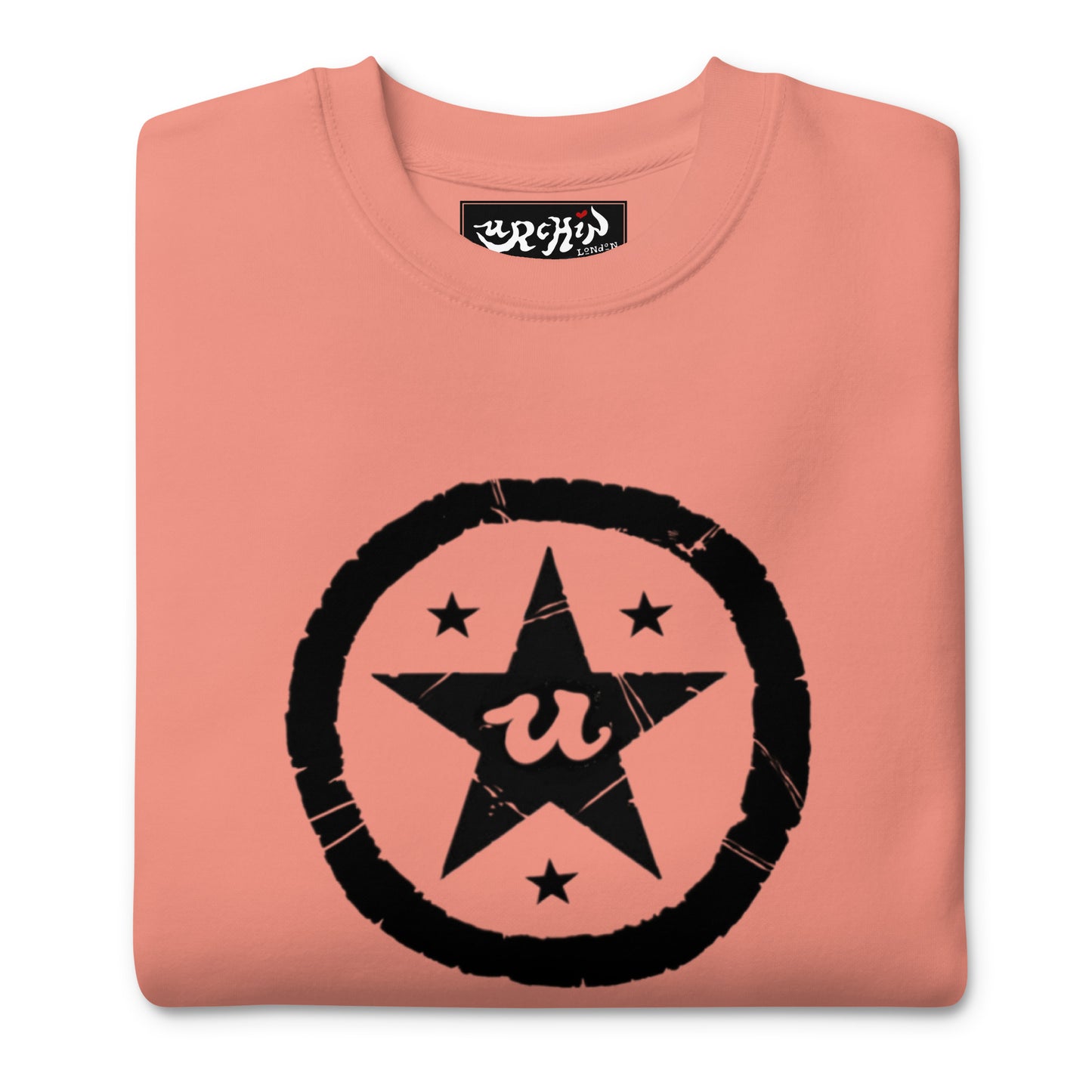 URCHIN-'U STAR' Black Logo. Premium Cotton Sweatshirt. Choice of Colours. Unisex.