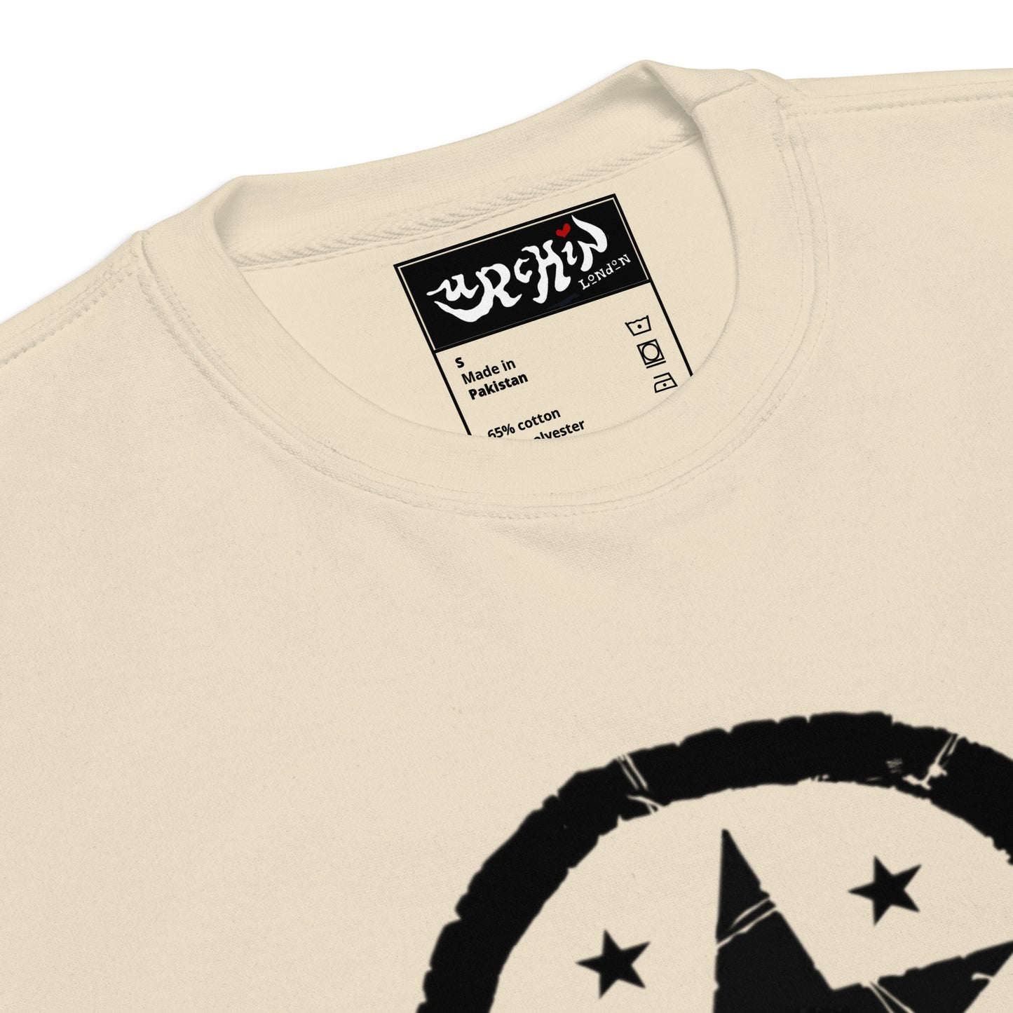 URCHIN-'U STAR' Black Logo. Premium Cotton Sweatshirt. Choice of Colours. Unisex.