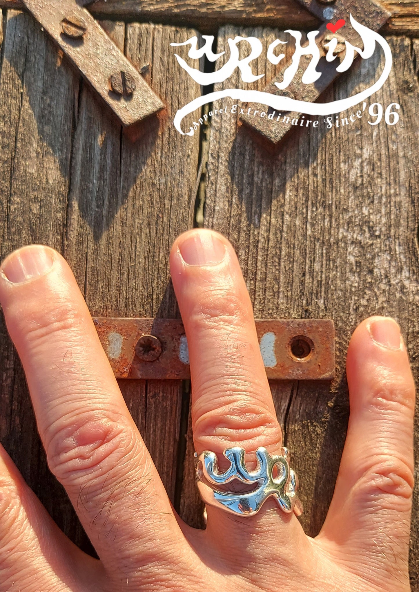 URCHIN Jewellery - 'Wave' Urchin Logo Ring. Hallmarked. Handmade in the UK. Size S