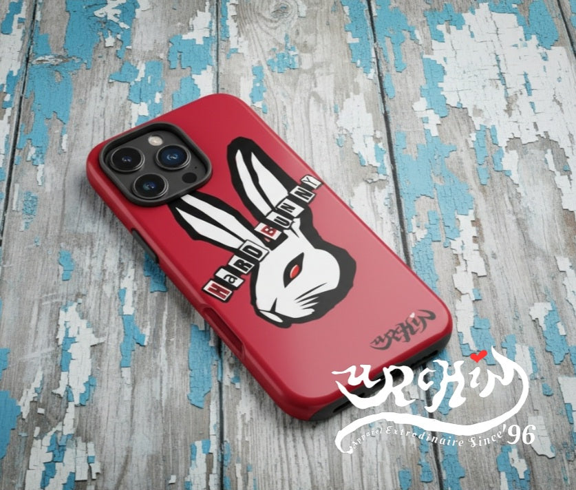 URCHIN - HARD BUNNY logo. Red. Tough Case for iPhone®