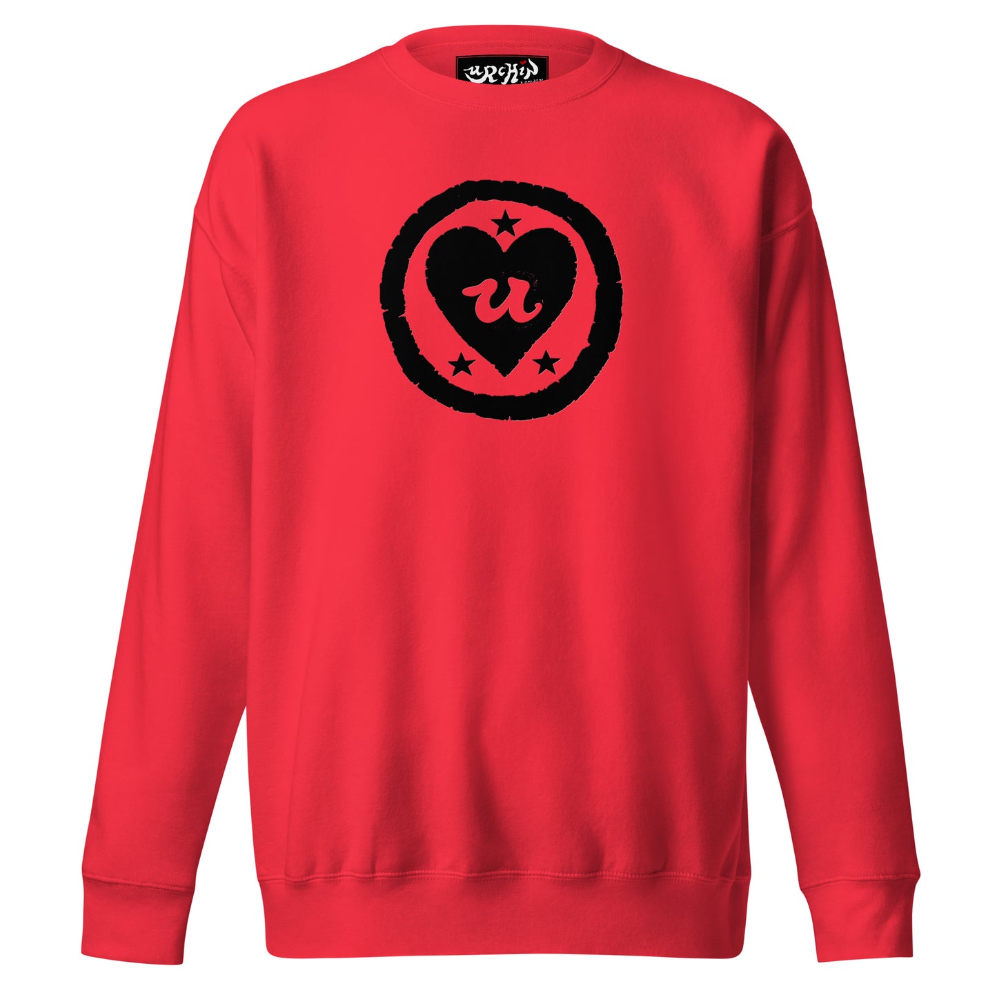 URCHIN 'LOVE U' Black Logo. Premium Cotton Sweatshirt. Choice of Colours. Unisex.