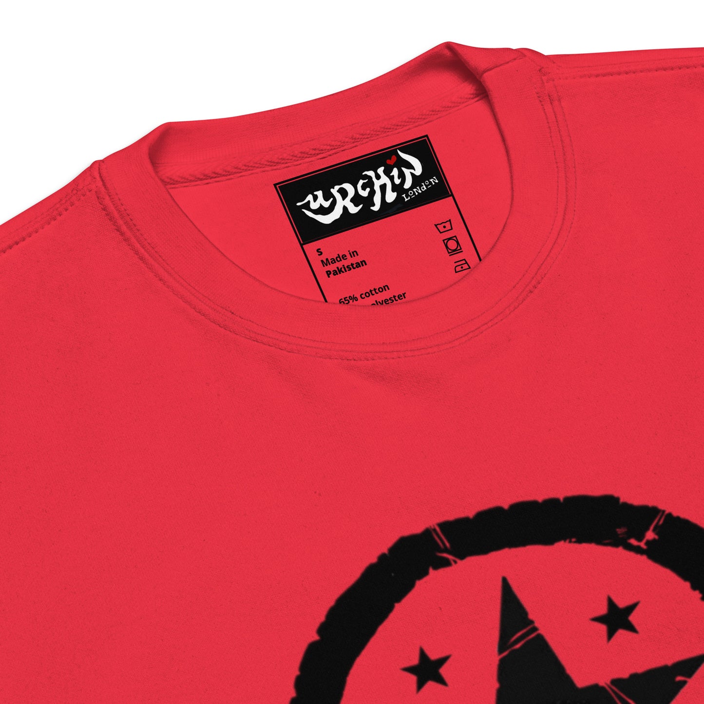 URCHIN-'U STAR' Black Logo. Premium Cotton Sweatshirt. Choice of Colours. Unisex.