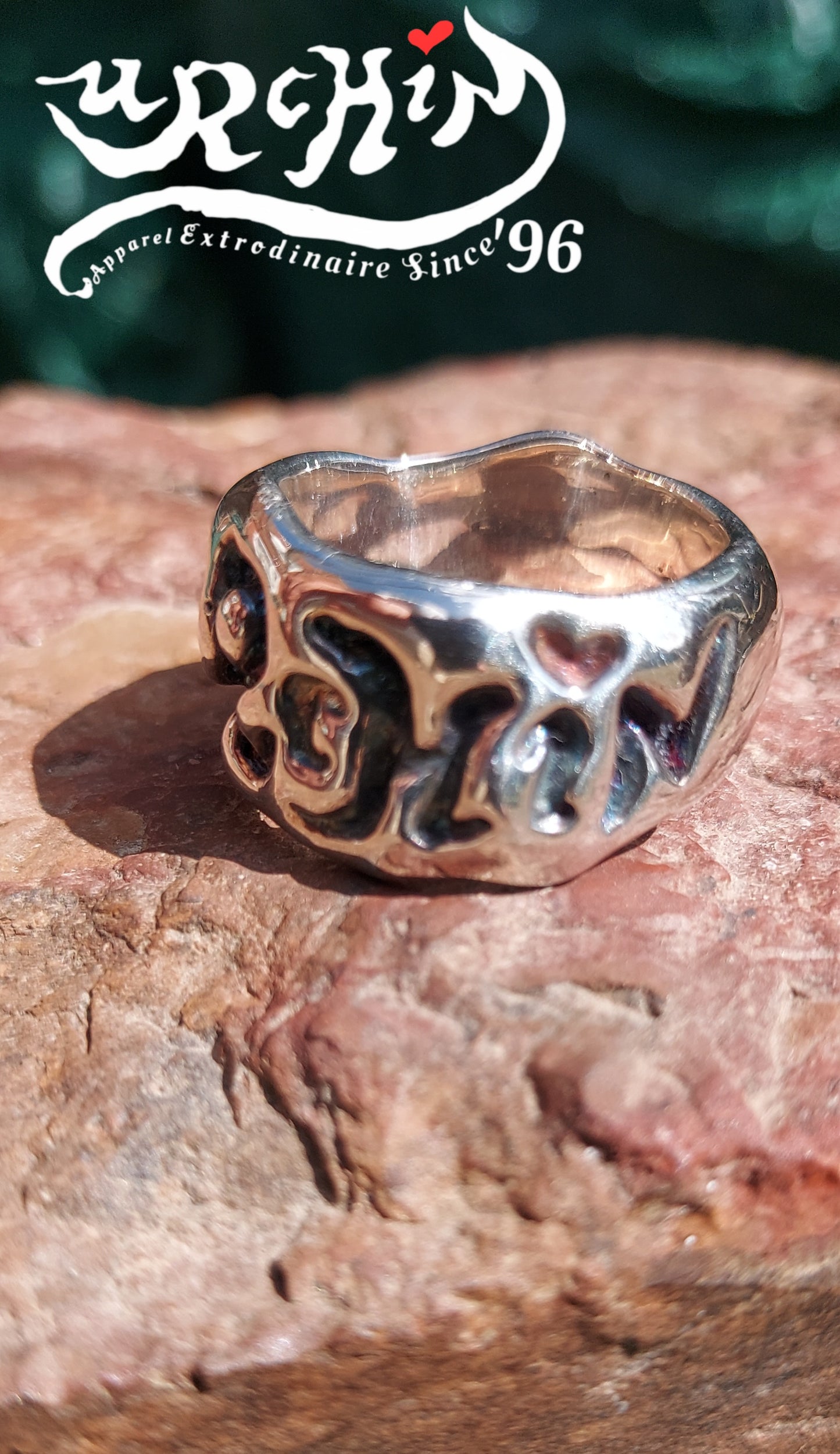 URCHIN Jewellery-'Phat Urchin' Logo Ring. Solid Silver. Hallmarked. Size S.