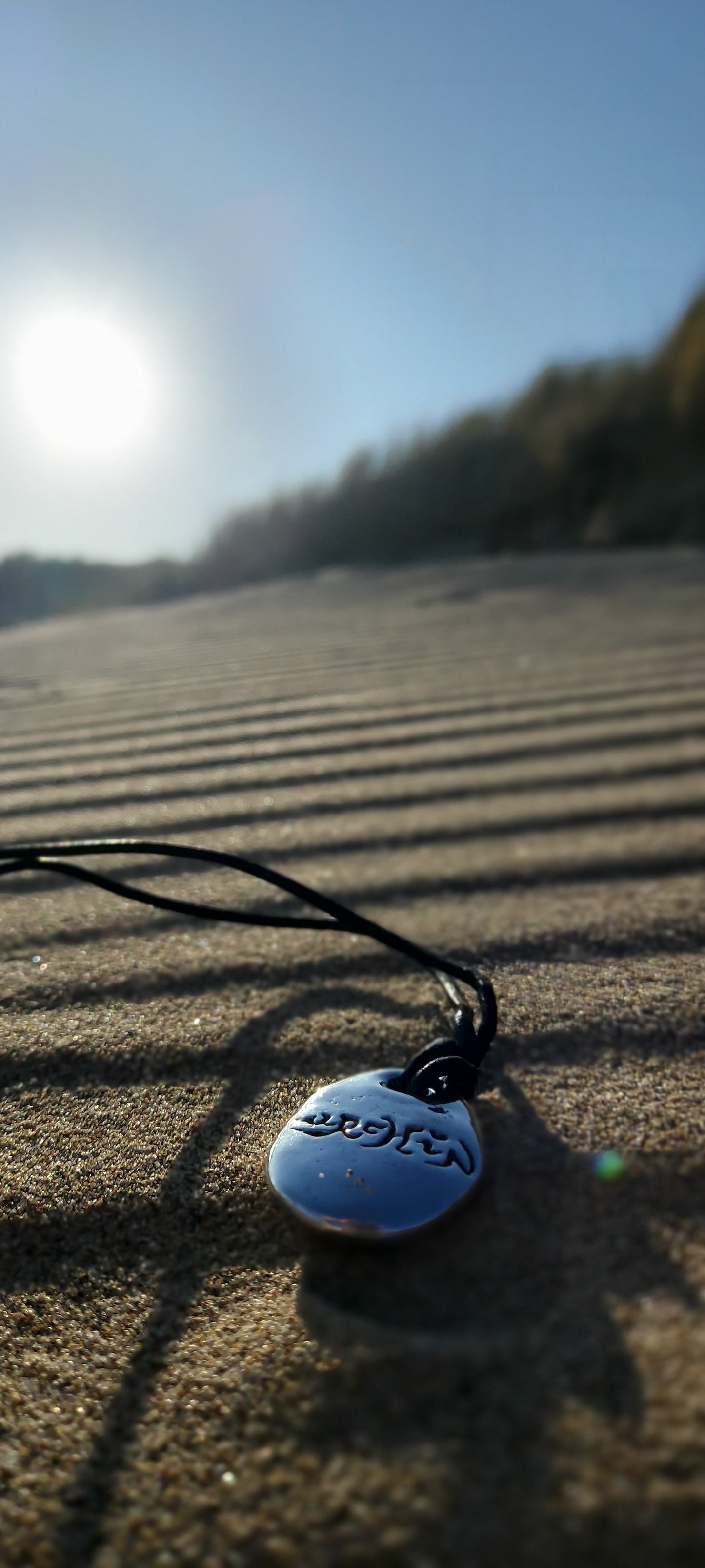 URCHIN -'Spiral' Unisex Drop Disc Urchin Logo Pendant. Solid Silver, Hallmarked. Hand-made in UK.