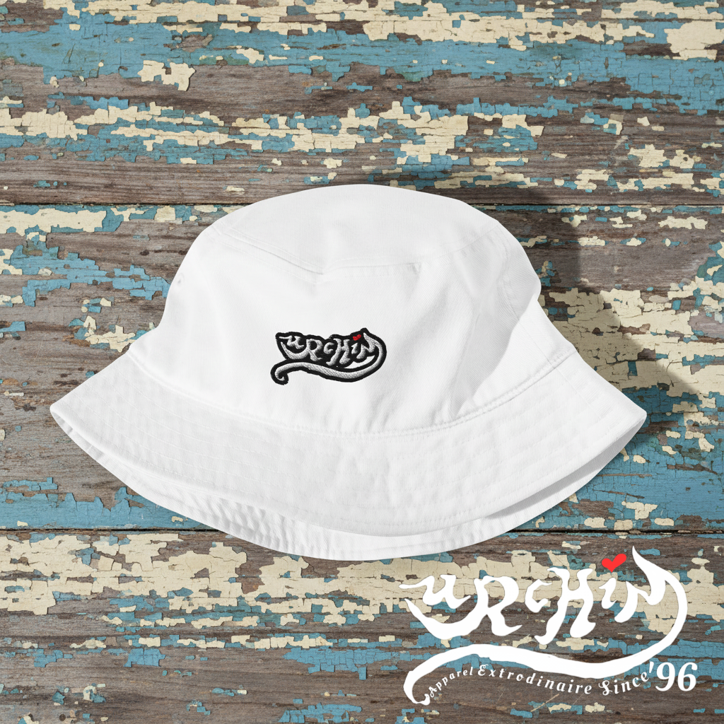 URCHIN Classic Logo Organic Cotton Bucket Hat - Unisex 90s Streetwear Aesthetic