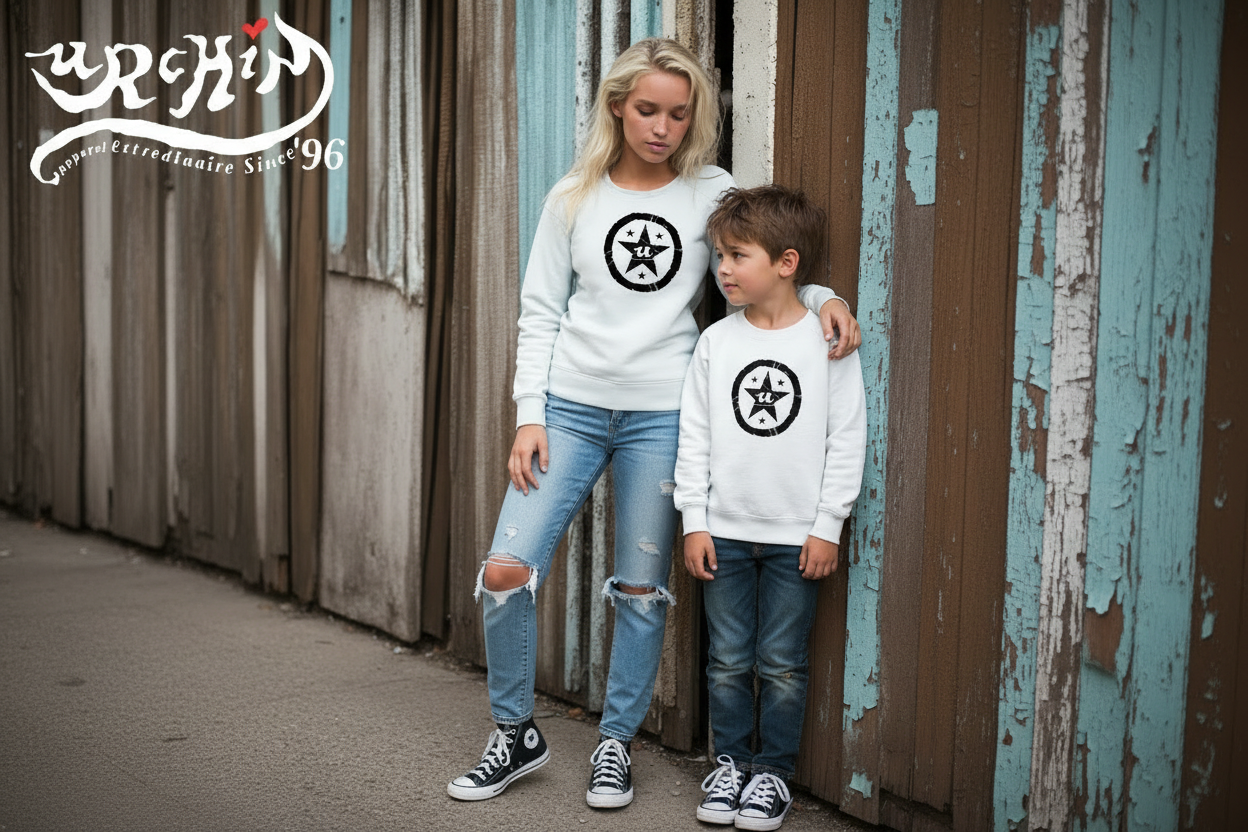 URCHIN-'U STAR' Black Logo. Premium Cotton Sweatshirt. Choice of Colours. Unisex.