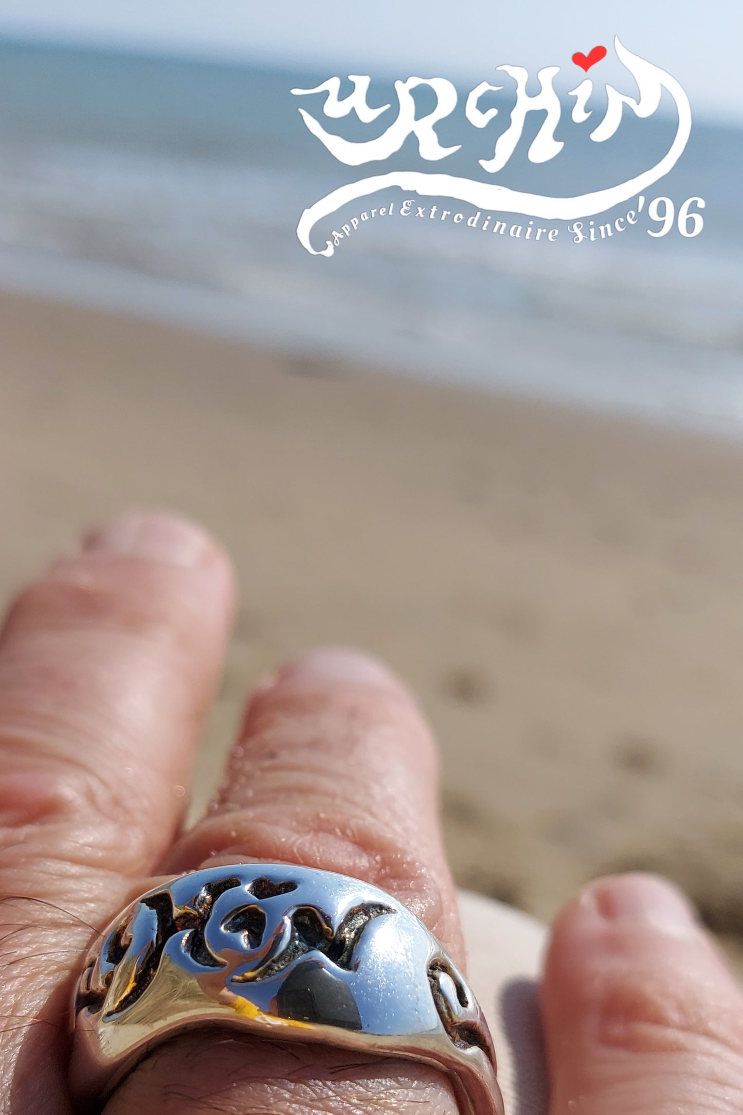 URCHIN Jewellery -'Skinny' Urchin Logo Ring. Hallmarked. Hand-made in UK. Size S.