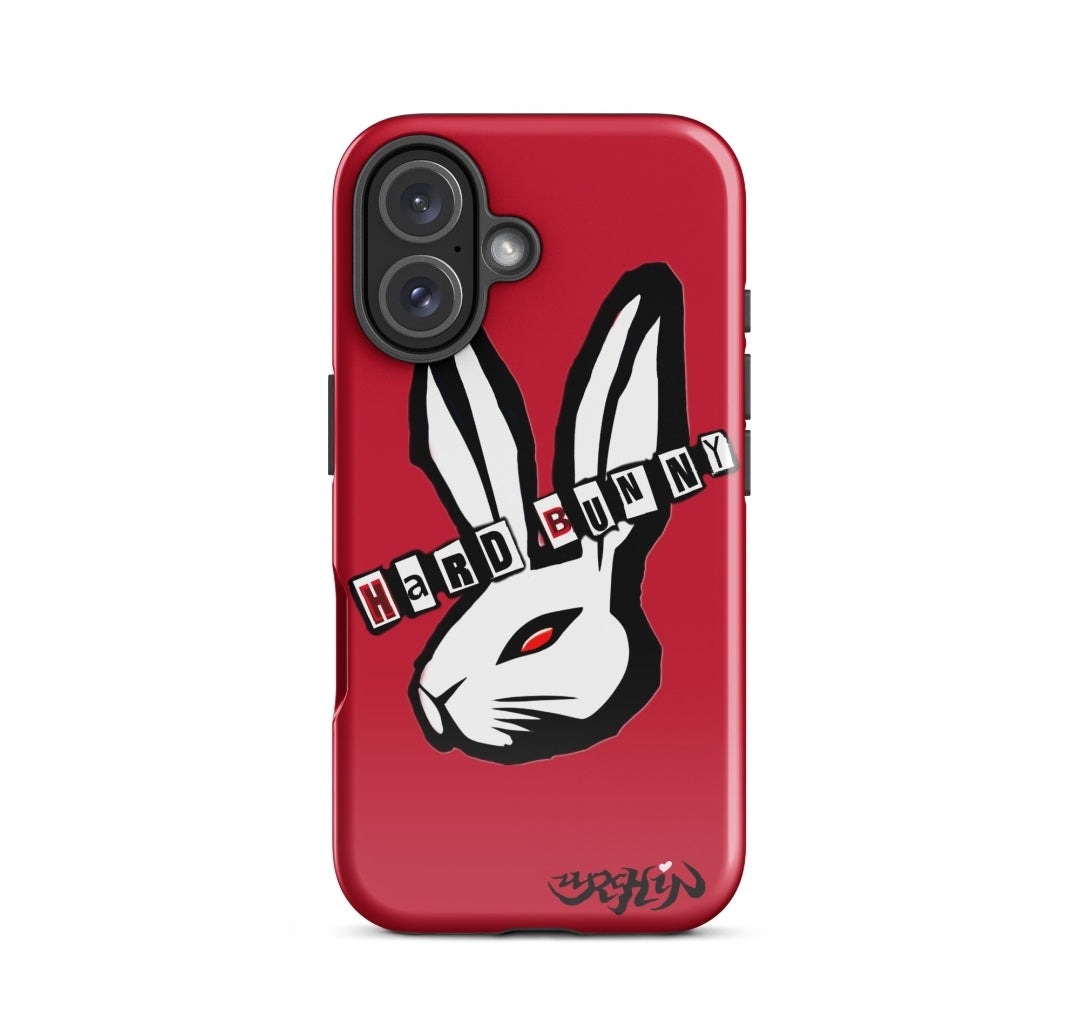 URCHIN - HARD BUNNY logo. Red. Tough Case for iPhone®