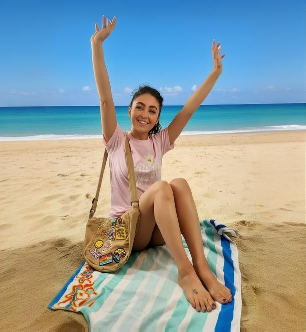 URCHIN logo Blue Stripe Beach Towel. Cotton Mix. Two Sizes