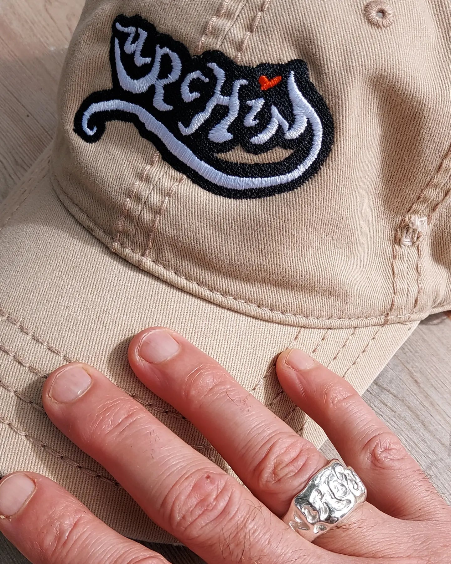 URCHIN Hats 'Urchin' Logo. Baseball Cap. White on Black Logo. Lightly Distressed. Embroidered front and side Design. Choice of Colours. Unisex.