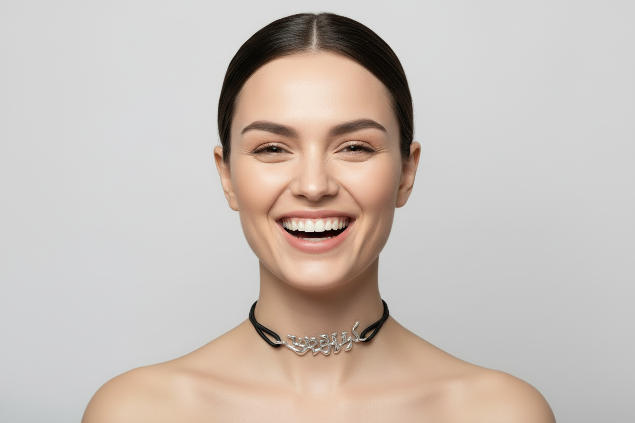 URCHIN 'URCHIN' Logo Womens Choker Pendant. Solid Silver. Hallmarked and Hand-made in UK.