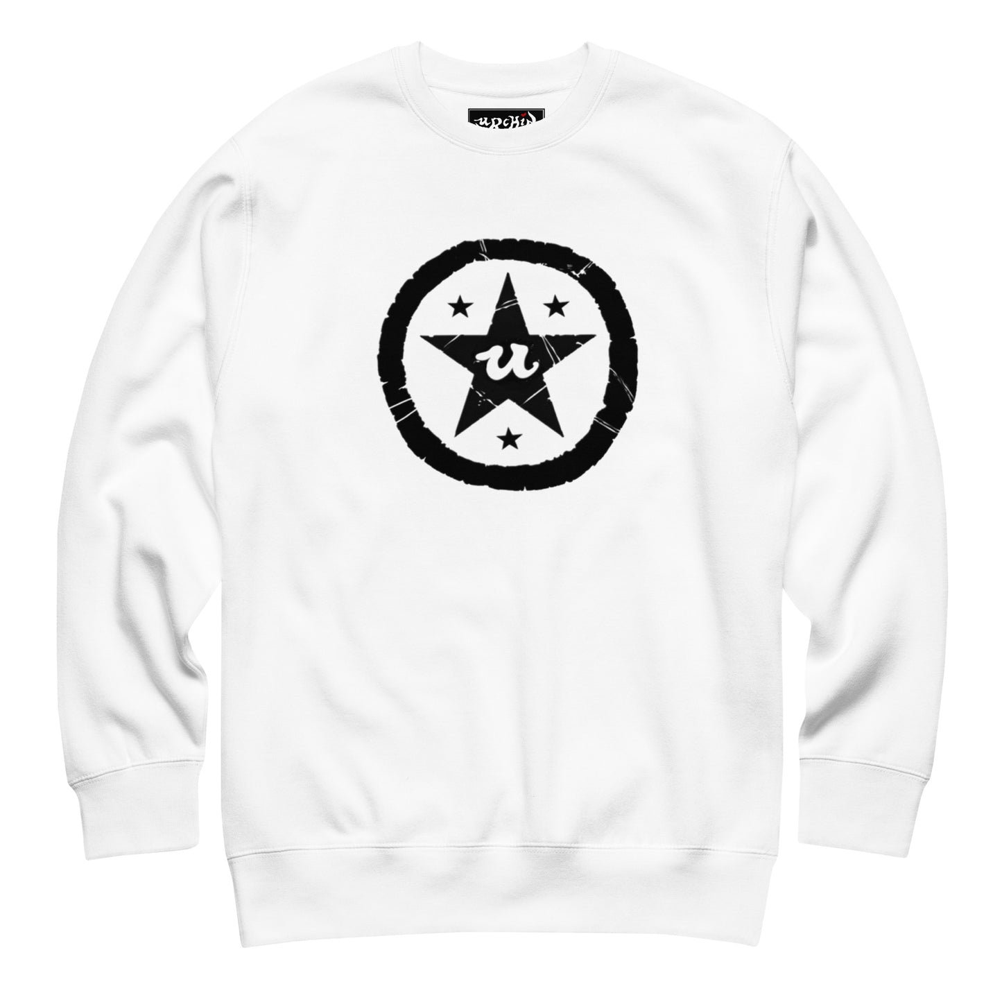 URCHIN-'U STAR' Black Logo. Premium Cotton Sweatshirt. Choice of Colours. Unisex.