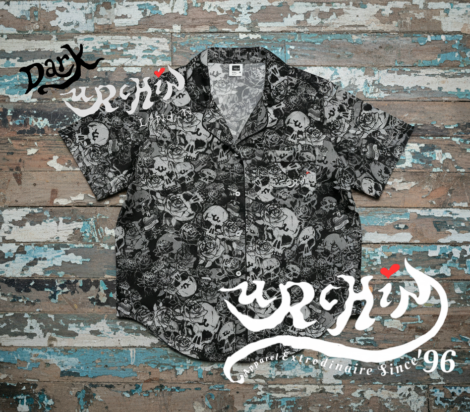 DARK URCHIN SKULL STORM 'NIGHT' women’s short sleeve pajama top