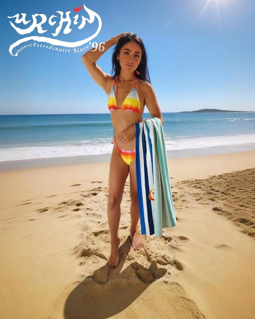 URCHIN Clothes & Swimwear. 'SUNRISE BEACH' recycled string bikini. Choice of Sizes.