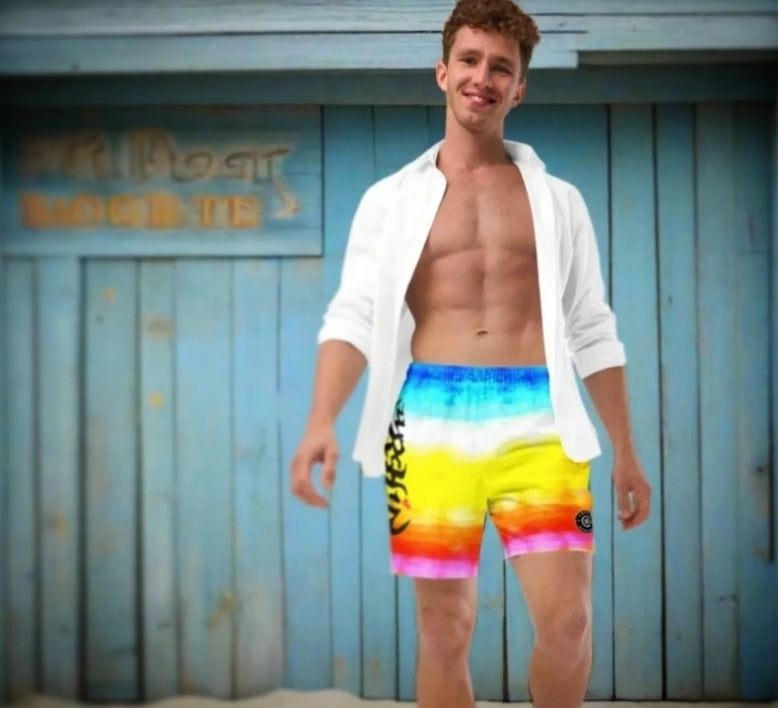 URCHIN Mens Swimwear. 'SUNRISE BEACH' Unisex Recycled Swim Trunks. Choice of Sizes.