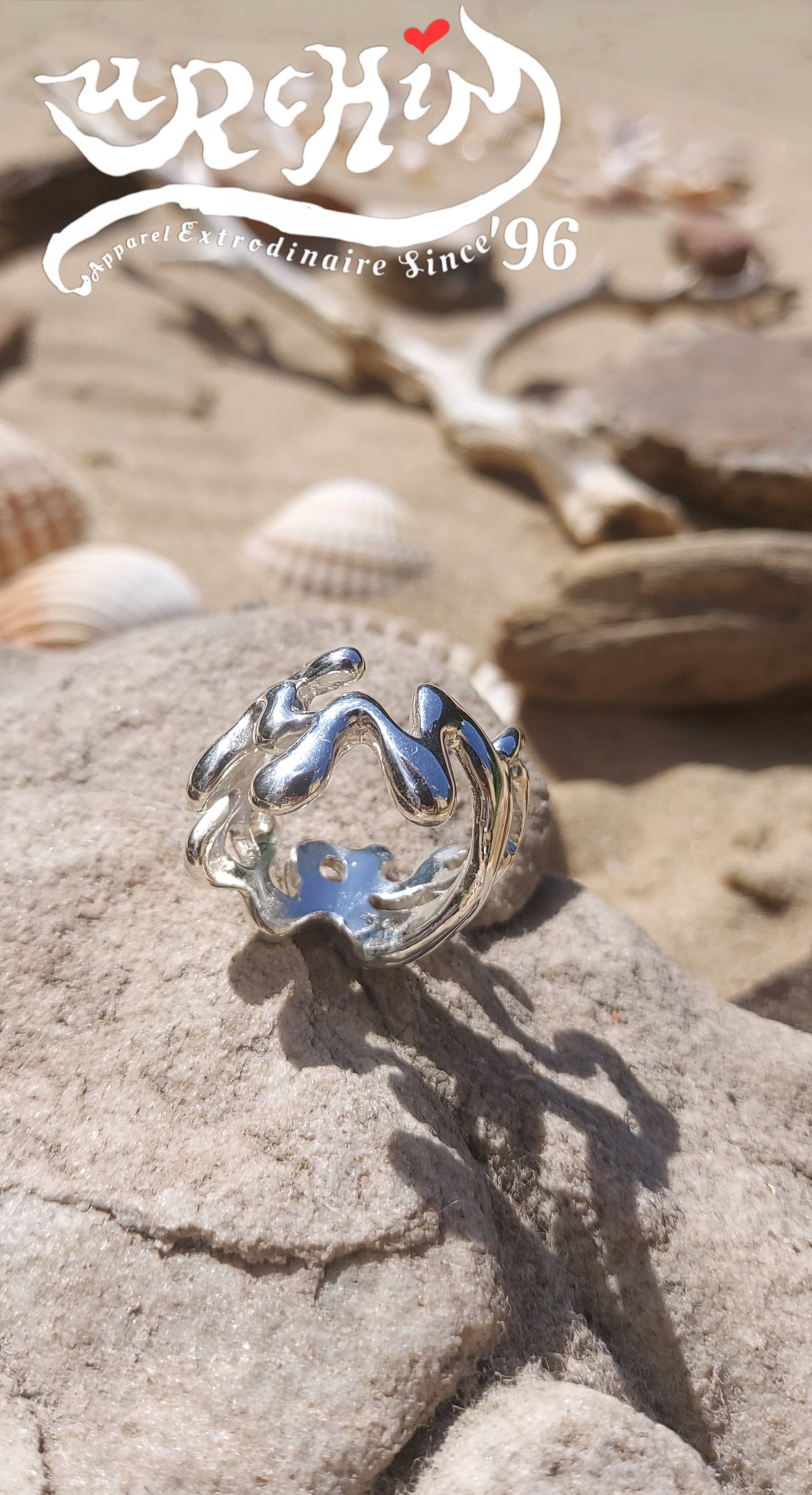 URCHIN Jewellery - 'Wave' Urchin Logo Ring. Hallmarked. Handmade in the UK. Size S