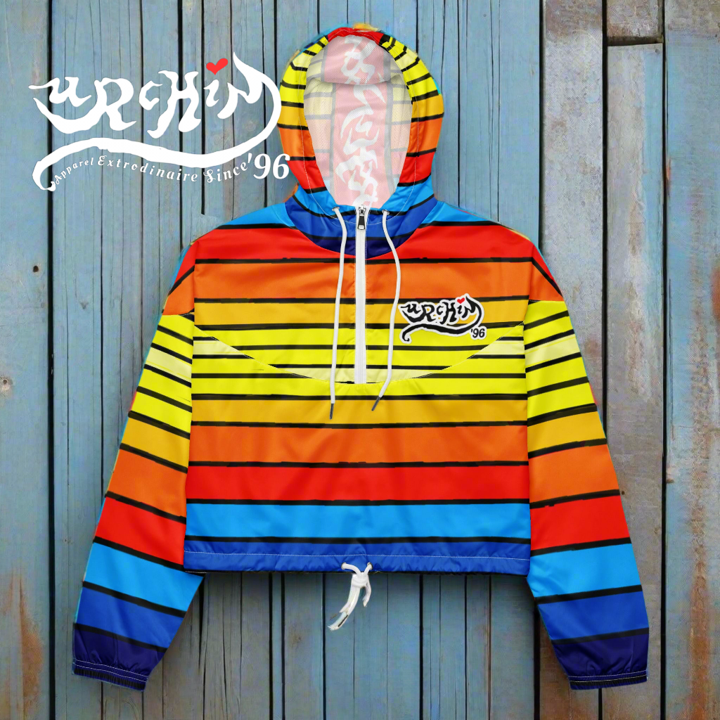 URCHIN 'SURF SUNRISE' Women’s cropped windbreaker.