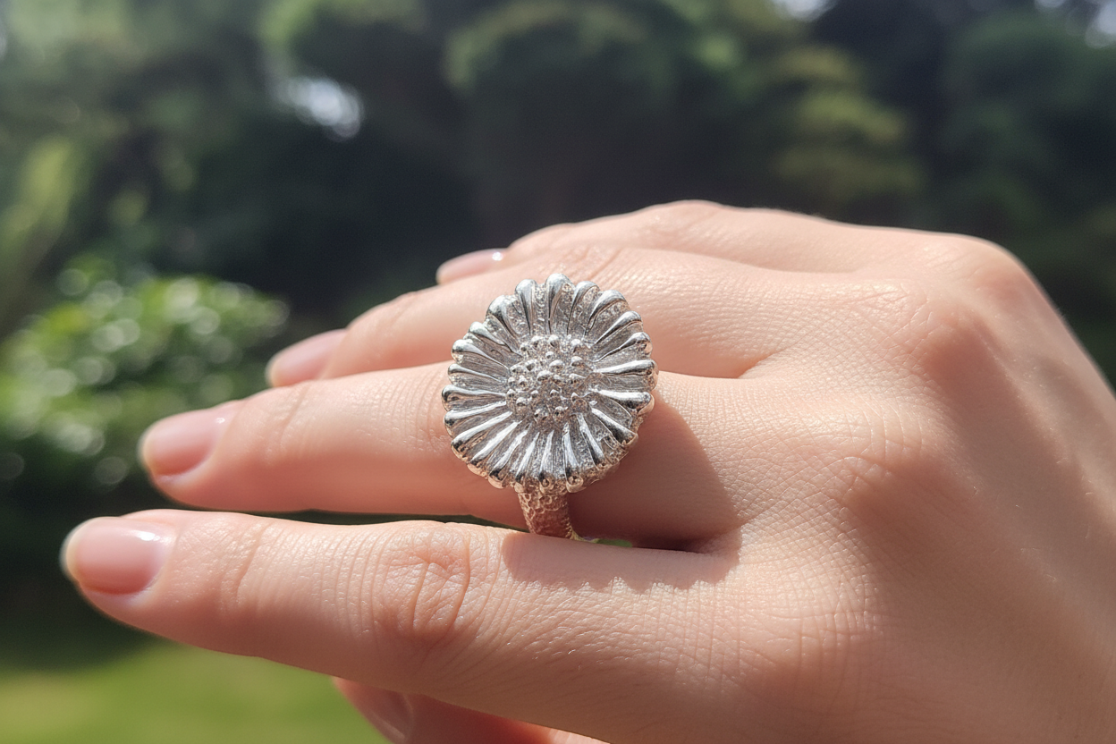 URCHIN Jewellery - 'Daisy' Ring. Hallmarked & Handmade in the UK. Choice of Custom Sizes available.