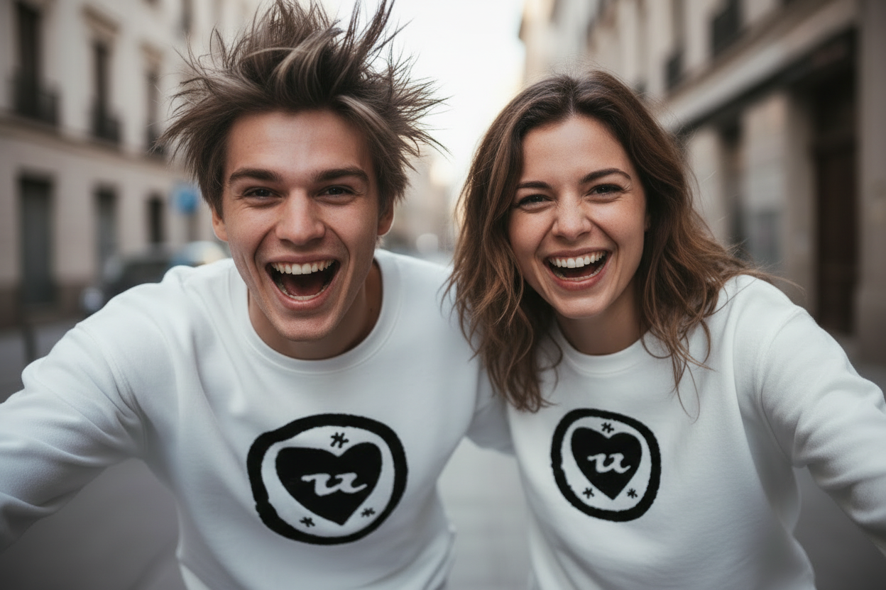 URCHIN 'LOVE U' Black Logo. Premium Cotton Sweatshirt. Choice of Colours. Unisex.