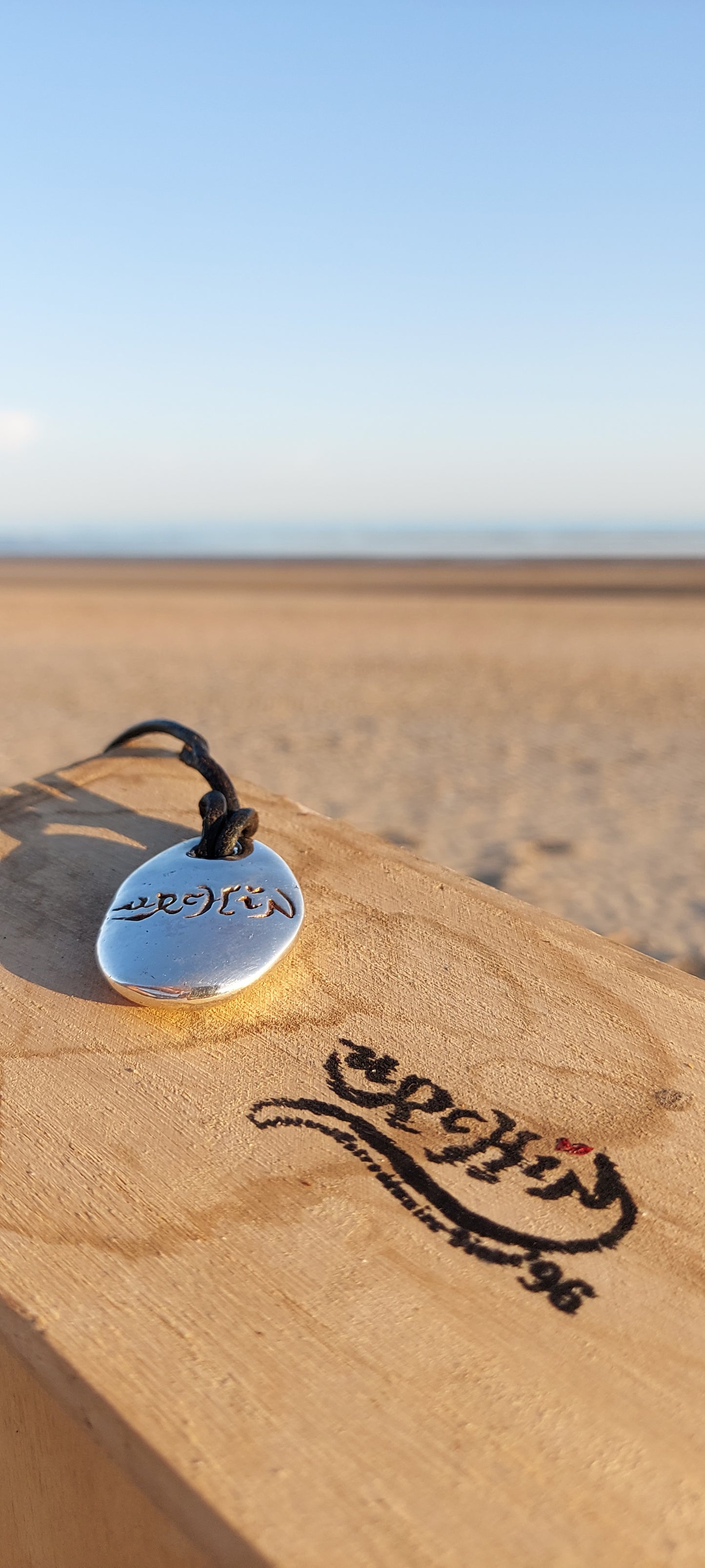 URCHIN -'Spiral' Unisex Drop Disc Urchin Logo Pendant. Solid Silver, Hallmarked. Hand-made in UK.