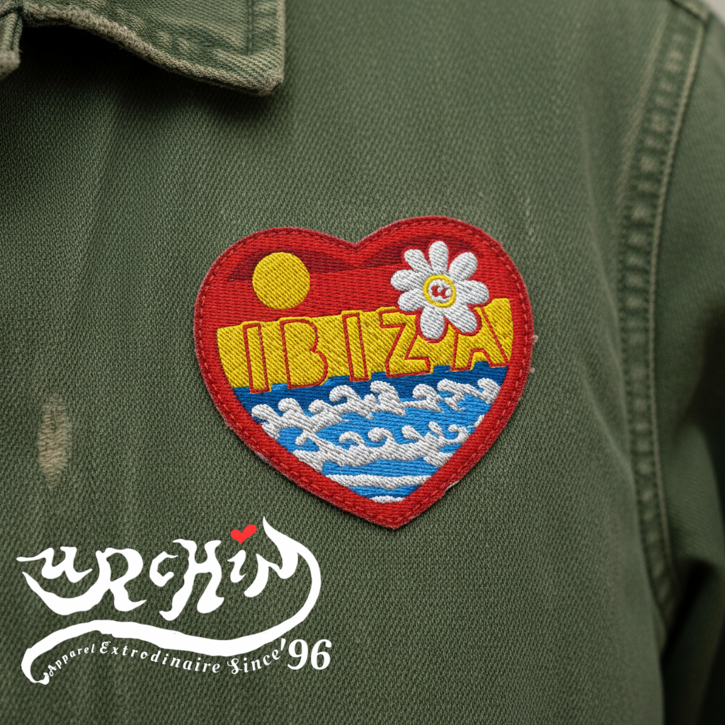 URCHIN 'U Daisy Ibiza' Heart. Embroidered Patch.