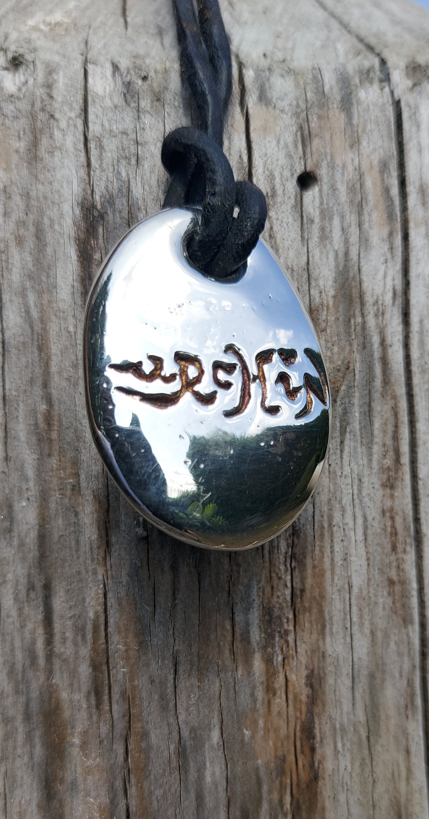 URCHIN -'Spiral' Unisex Drop Disc Urchin Logo Pendant. Solid Silver, Hallmarked. Hand-made in UK.
